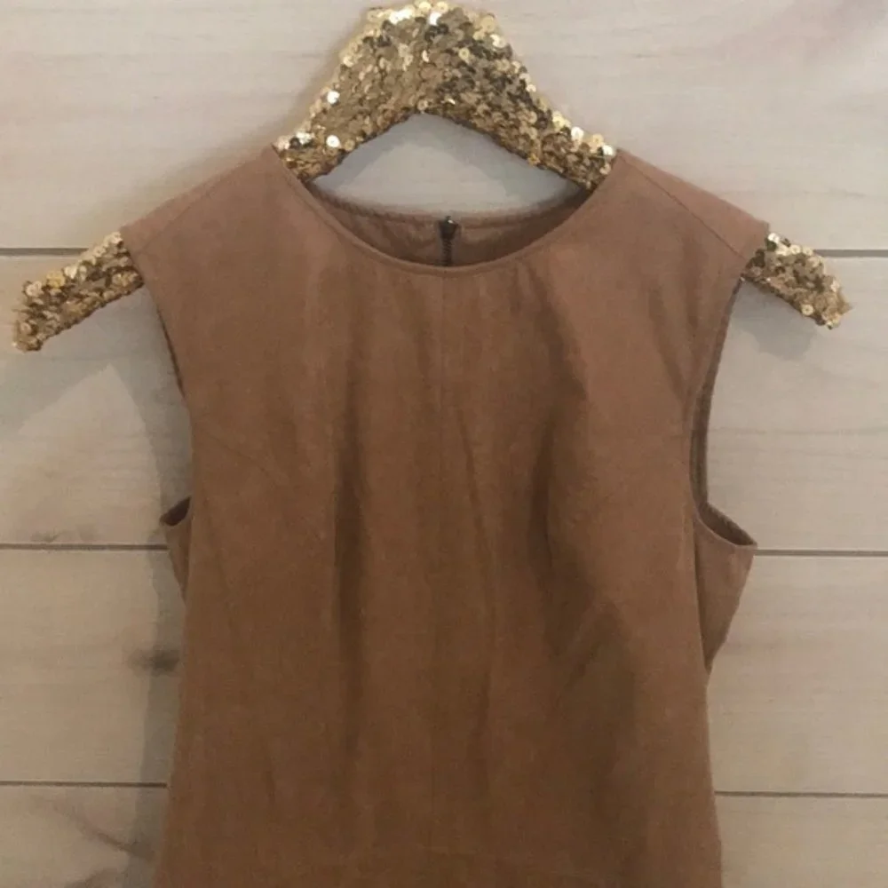 Calvin Klein Faux Suede Mini Dress Size Small